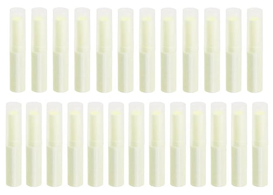 0.14oz Empty Flavored Lip Balm Container Tubes Plastic Homemade Moisturizing Lip Stick with Caps Bulk Fit for Women Adult DIY Making Supplies, 25 Count (Beige)-Velvo Beauty