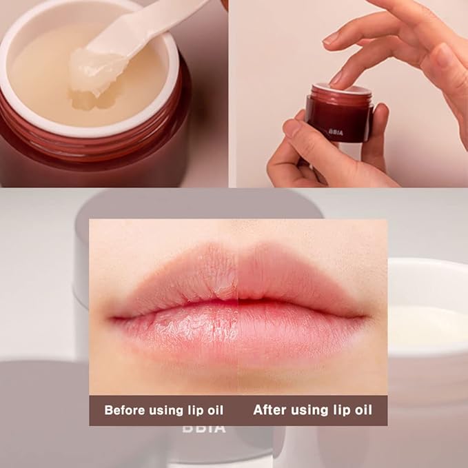 BBIA Vegan Shea Butter Lip Oil Balm 0.35 Fl Oz - Hydrating & Nourishing Lip Care, Korean Lip Moisturizer for Dry Cracked Chapped Lips, Natural Glow for Men and Women, Korea Makeup-Velvo Beauty