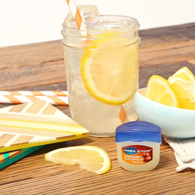 Vaseline Lip Therapy Rosy Lips, Cocoa Butter, Creme Brulee, Original - Vaseline Lip Balm, Tinted and Clear Lip Gloss Set, 2 of Each, 0.25 Oz Ea (8 Piece Set)-Velvo Beauty