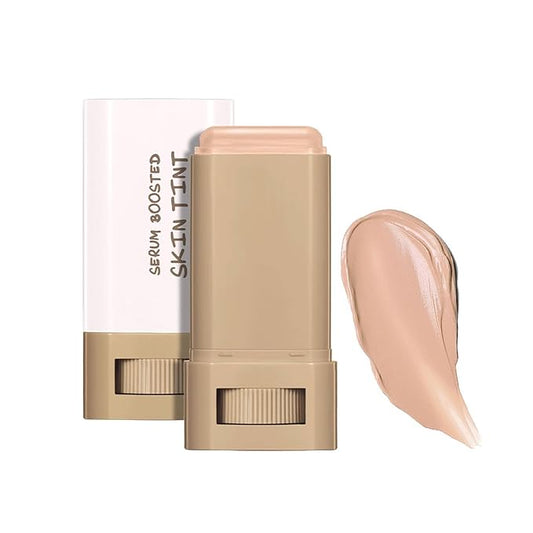 Multi-Use Foundation Stick Beauty Balm Serum Boosted Skin Tint, On-The-Go Tinted Solid Serum, Lightweight and Buildable Creamy Skin Tint Stick Makeup, Natural Finish(05#)-Velvo Beauty