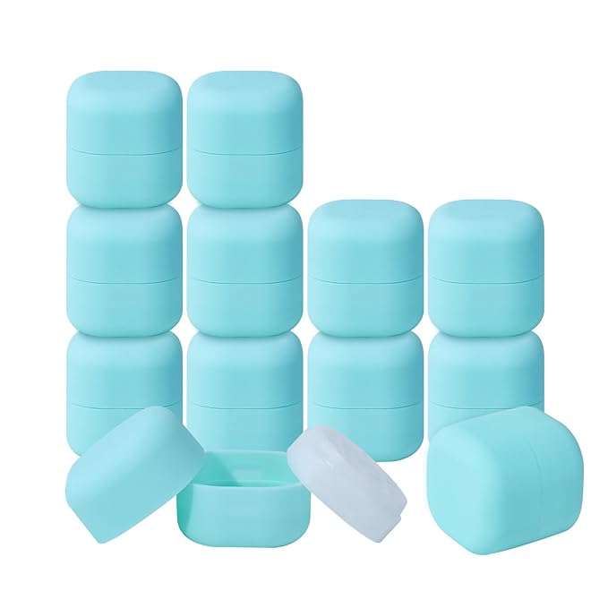 0.25 oz（7g） Empty Lip Balm Square Containers Tubes Lipstick 12 Pieces for Make Natural Lip Balm Lip Care - DIY & BPA FREE (Blue)-Velvo Beauty