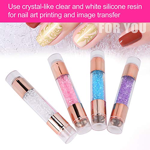 4Sets Manicure Art Stampers Silicone Stamp Pens Nail Stamping Plates Double Ended W/Nail Seal Plate Manicure Stamp Pen for home nail salon use-Velvo Beauty