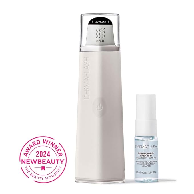 DERMAFLASH DERMAPORE+™ Ultrasonic 2-in-1 Pore Extractor and Serum Infuser, Stone-Velvo Beauty