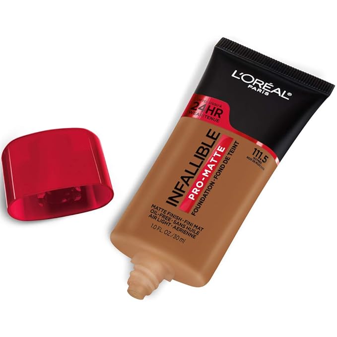 L'Oreal Paris Cosmetics Makeup Infallible Pro-Matte Liquid Longwear Foundation, Nutmeg, 1 fl oz-Velvo Beauty