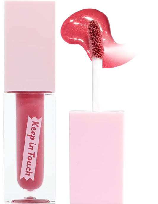 Keep In Touch Jelly Plumper Tint: Tea & Twinkle | Non-Sticky, Long-Lasting Lip Gloss | Vegan and Cruelty-Free Korean Lip Tint (Paradise Pink)-Velvo Beauty