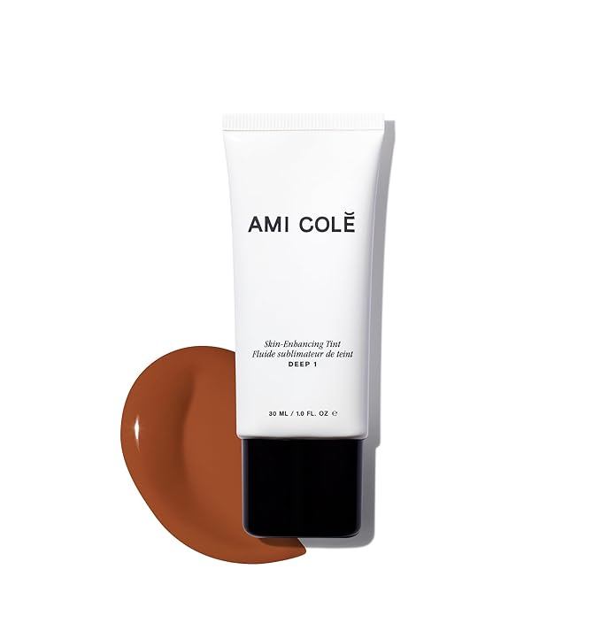 AMI COLÉ Skin-Enhancing Tinted Moisturizer (Deep 1), tinted moisturizer for face, bb cream, skin tint, face makeup-Velvo Beauty