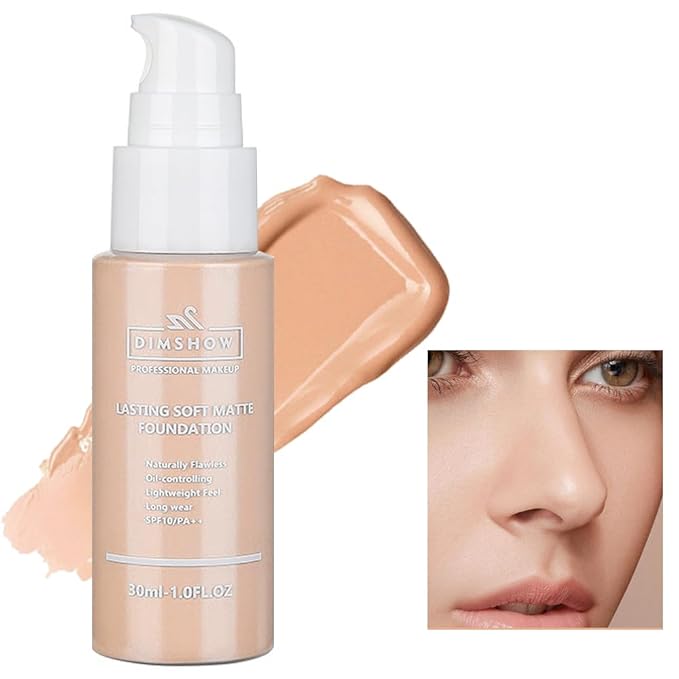 Flawless Matte Liquid Foundation Makeup, Vegan & Cruelty-Free, Liquid Oil-Free Foundation Face Makeup for Combination & Oily Skin, Longwear Medium-Full Coverage (04, 30ml)-Velvo Beauty