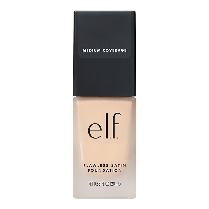 e.l.f. Flawless Finish Foundation, Lightweight & Medium Coverage, Semi-Matte Finish, Snow, 0.68 Fl Oz (20mL)-Velvo Beauty