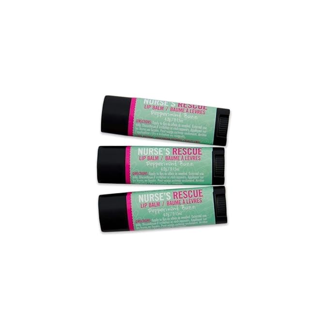 Walton Wood Farm Lip Balm Trio (Nurse's Rescue) Peppermint Buzz Flavor 100% All-Natural, Vegetarian Friendly, and Paraben-Free-Velvo Beauty