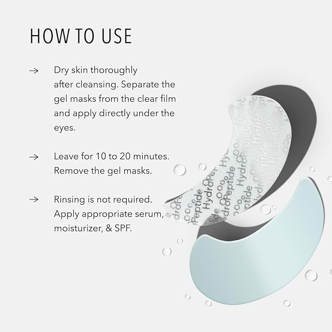 HydroPeptide PolyPeptide Collagel Eye Masks, Line-Lifting Hydrogel Under Eye Patch, Firmer Appearance & Hydration & Dark Circles, 8 Treatments-Velvo Beauty