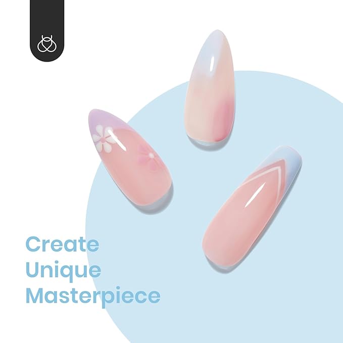 beetles Gel Polish Nail Set 6 Colors Ultimate Morandi Nude Pink White Blue Pastel Gel Nail Polish 6 Colors Daydream Verses Collection Soak Off Uv Diy Manicure Kit New Nail Trend for Women Girls-Velvo Beauty