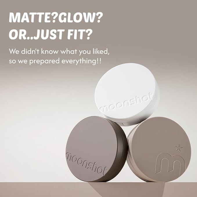 MOONSHOT KOREA Matte Fit Cushion Foundation Full Coverage Matte Finish, Breathable Makeup for Face, Long Lasting, Lightweight K-BEAUTY (23N Cosmic Beige, Matte Fit Cushion)-Velvo Beauty