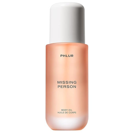 PHLUR Missing Person Body Oil For Women & Men - Lightweight & Nourishing - With Ceramide-Rich Oils & Skin-Mimicking Lipids - Bergamont, Musk, Orange & Sandalwood Floral Scented Body Oil (4 Fl Oz)-Velvo Beauty