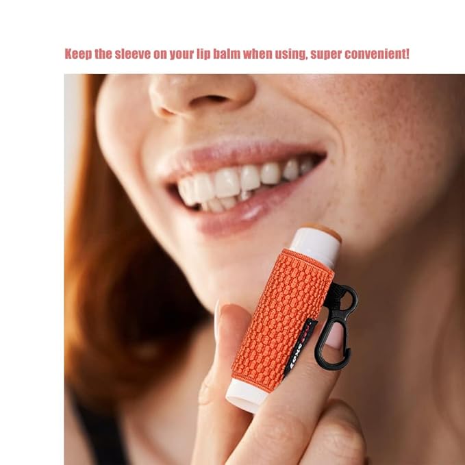 3PCS Lip Balm Holder Sleeves Keychain Lipstick Sleeves Lip Gloss Holder Keychain Chapstick Elastic Sleeves-Velvo Beauty