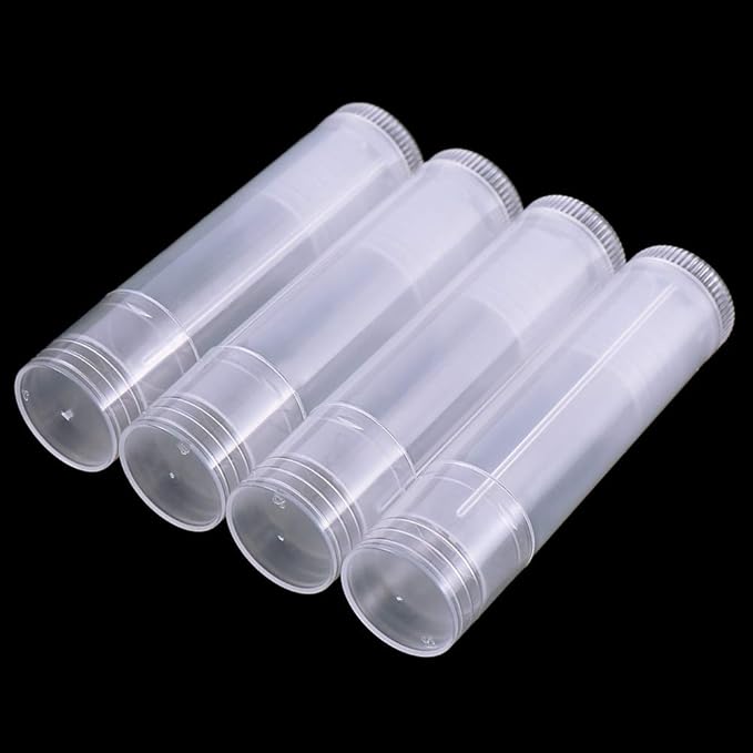 50Pcs 5ml Translucent Lipstick Cosmetic Empty Lip Gloss Lipstick Containers,Cosmetic Containers Sale Lip Balm Tubes Empty Hot Transparent Plastic Refill Lip Balm Tube with Cap-Velvo Beauty