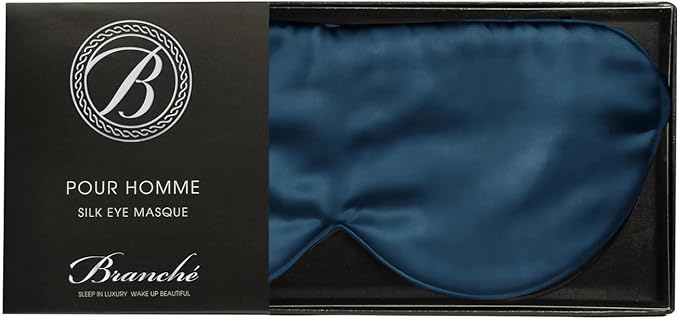 Branche Beauty Silk Eye Mask Pour Homme - Stylish 100% 6A Silk 22 Momme Sleep Mask, Eye Cover, Shade Blindfold Sleeping Mask for Luxury Sleep for Men Gifts for Him (Sapphire)-Velvo Beauty