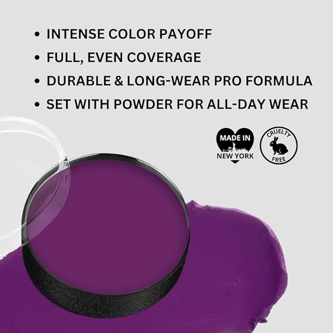 Mehron Makeup Color Cups | Stage, Foundation, Face Paint, Body Paint, Halloween | Face Paint Makeup | Greasepaint .5 oz (14 g) Purple-Velvo Beauty