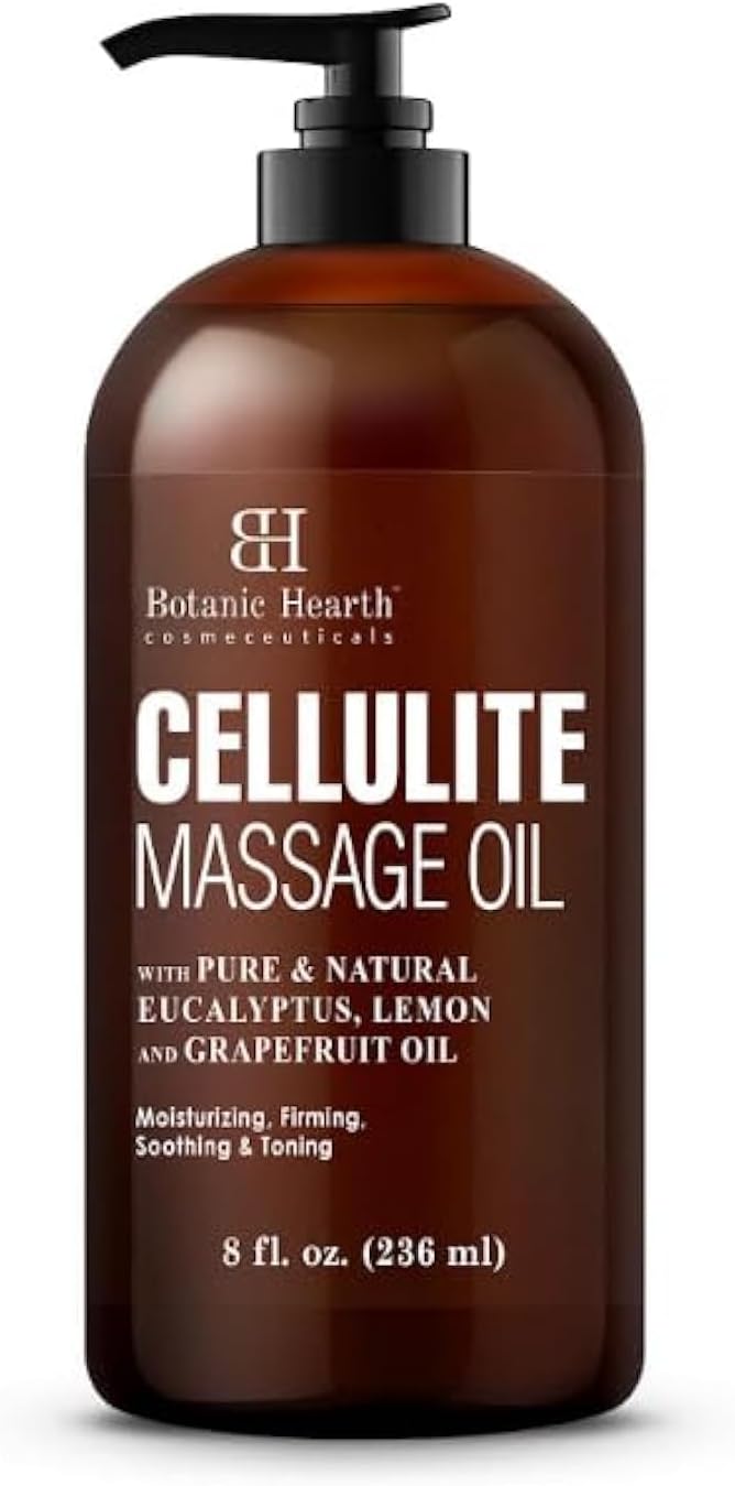 Botanic Hearth Anti Cellulite Massage Oil | Cellulite Oil for Thighs and Butt Firming | Unique Blend of Massage Essential Oils | Improves Skin Tone, Skin Firmness & Tightness | 8 Fl Oz-Velvo Beauty