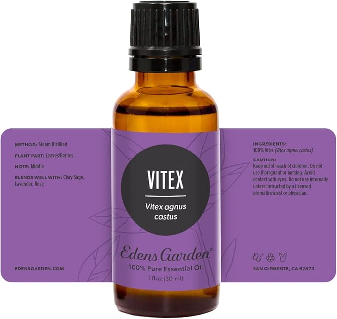 Edens Garden Vitex Essential Oil- 100% Pure Premium Grade, Undiluted, Natural, Therapeutic, Aromatherapy, The Best for Diffuser, Skin, Face, Humidifiers 30 ml (1 fl oz)-Velvo Beauty