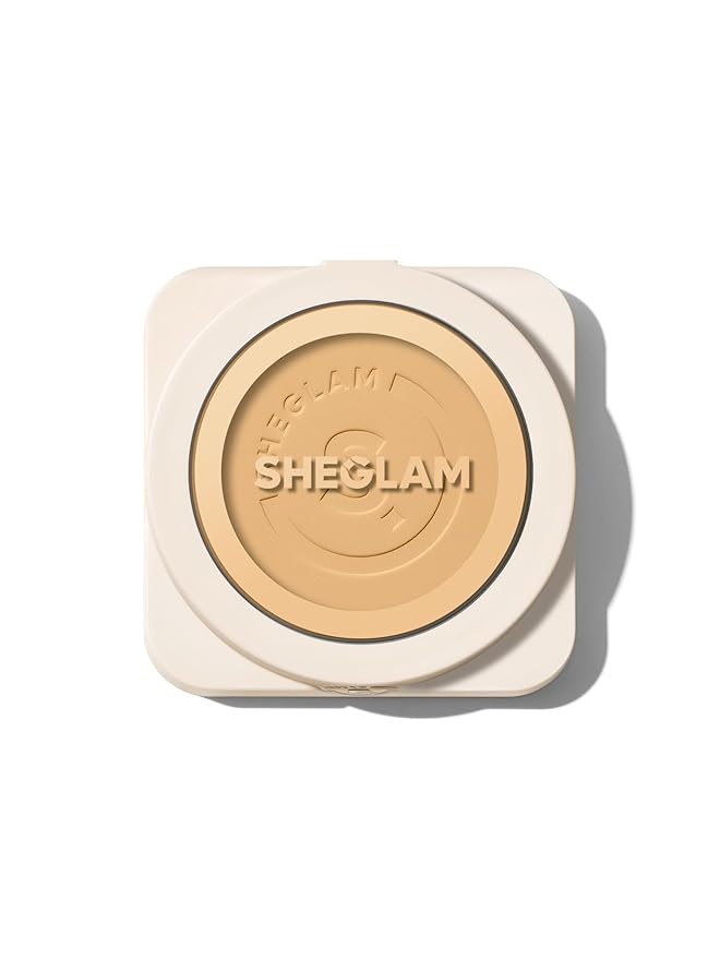 SHEGLAM SKin-Focus Full Coverage Powder Foundation Oil-Control Lightweight Face Pressed Powder Makeup-Bamboo-Velvo Beauty