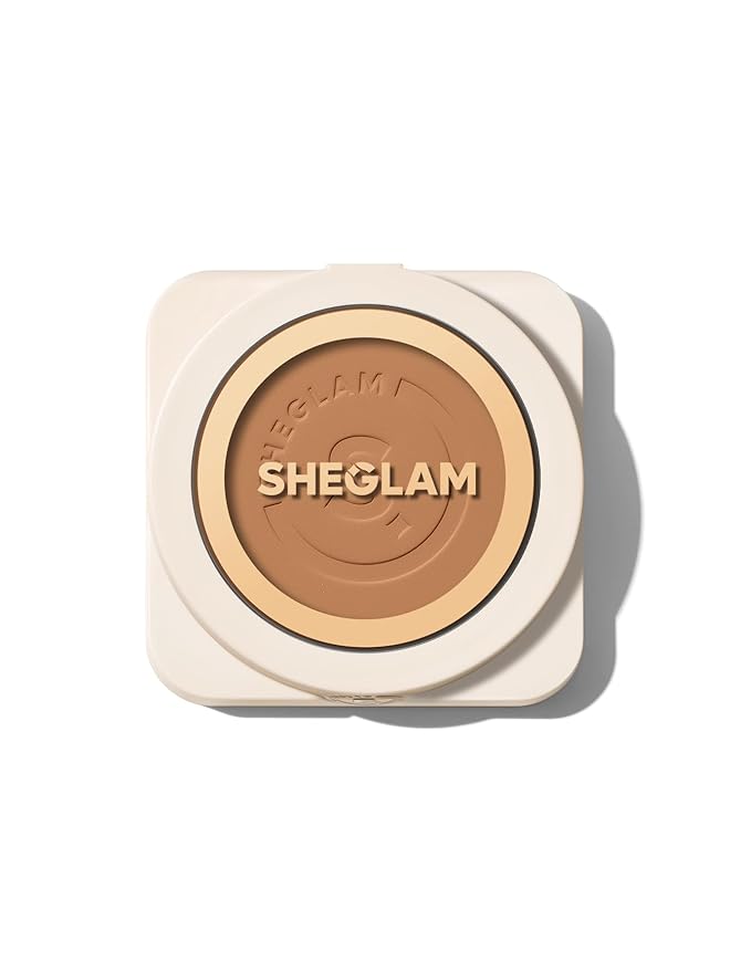 SHEGLAM SKin-Focus Full Coverage Powder Foundation Oil-Control Lightweight Face Pressed Powder Makeup-Walnut-Velvo Beauty