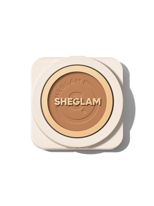 SHEGLAM SKin-Focus Full Coverage Powder Foundation Oil-Control Lightweight Face Pressed Powder Makeup-Walnut-Velvo Beauty