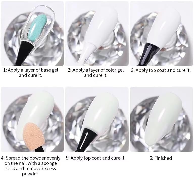 6 Colors Pearl Chrome Nail Powder,Aurora Mermaid Iridescent Powder Set, Metallic Mirror Effect Glitters Pigment for Gel Polish Nail Art Decorations-Velvo Beauty