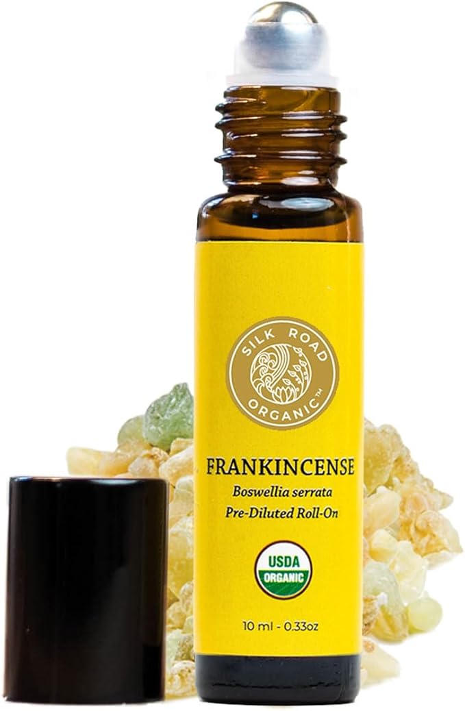 Silk Road Organic Frankincense Serrata Essential Oil Roll on, 100% Pure USDA Certified Aromatherapy for Skin Health, Aging, Fine Lines & Body Aches - 10 ml Roller-Velvo Beauty