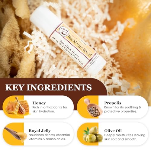 Sweet Bee Naturals Magic Wand - Certified Organic Lip and Face Moisturizing Wand - Natural Chapstick and Balm Wand for Dry Skin and Lips, Non Petroleum Jelly for All Ages and Skin Types,0.65 oz-6 pack-Velvo Beauty