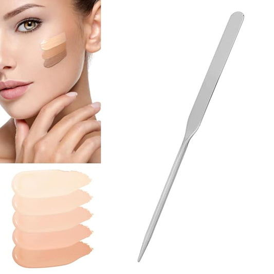 Stainless Steel Makeup Spatula, Liquid Foundation Spatula Stainless Steel Ergonomic Nail Art Stirring Tool Makeup Artist Makeup Tool-Velvo Beauty