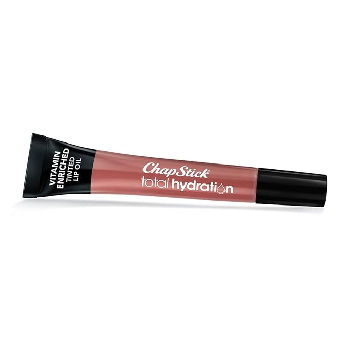 ChapStick Total Hydration Vitamin Enriched Blushed Bronze Tinted Lip Oil Tube, Lip Care - 0.24 Oz-Velvo Beauty
