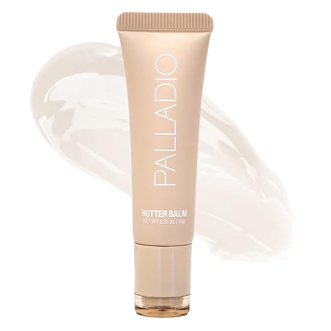 Palladio Butter Balm - Hydrating Lip Balm with Sheer Tint, Aloe, Peptides, Shea Butter, and Vegan Formulation for Instant Moisture, Shine, and Soothing Lip Care, French Vanilla-Velvo Beauty