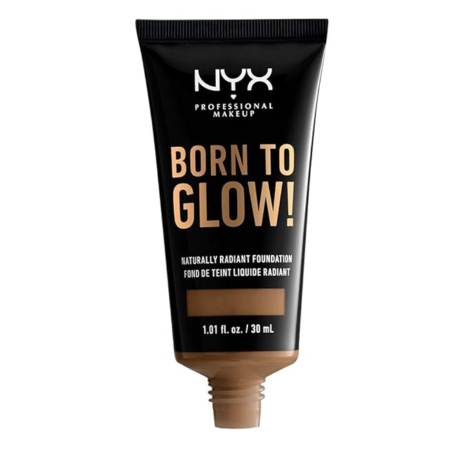 NYX PROFESSIONAL MAKEUP Born To Glow Naturally Radiant Foundation, Medium Coverage - Deep Sable-Velvo Beauty