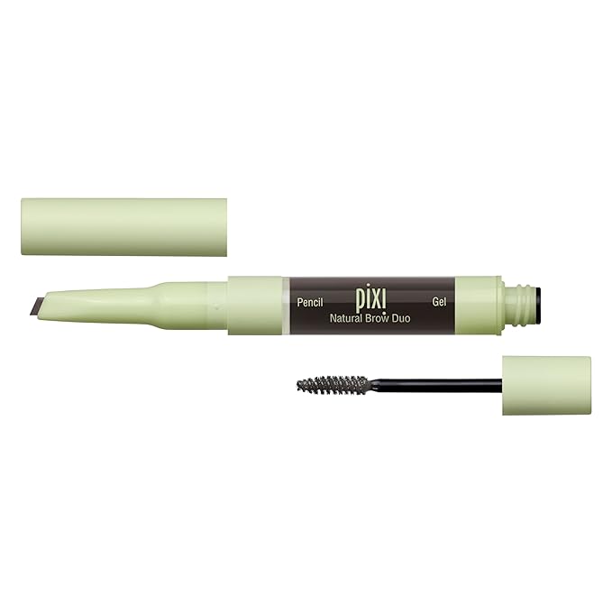 Pixi Natural Brow Duo - Soft Black, Precision Pencil & Tinted Gel, Waterproof Brow Shaper for All-Day Hold, Paraben-Free, 0.2oz-Velvo Beauty
