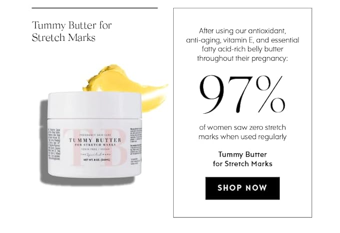 Tummy Butter Stretch Mark Prevention Cream - Safe for Pregnancy - Cocoa Butter & Shea Butter - Toxin Free - Vegan - C-Section Scar Lotion for Dry Pregnancy Skin-Velvo Beauty