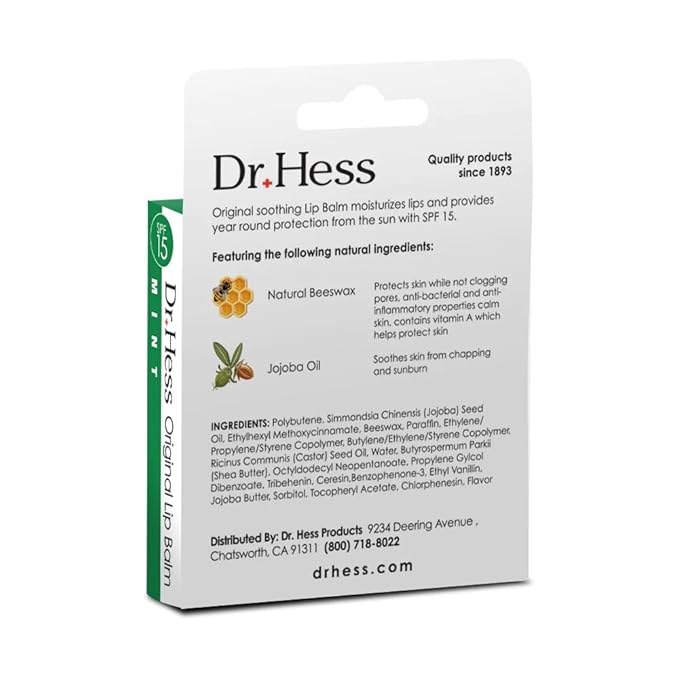 Original Udder Stick SPF Lip Balm, Soothing Moisturizer Sun Screen Balm for Dry Lips with Jojoba, Beeswax & Shea Butter, Total Lip Care, Hydration & Repair, Mint Flavor, 4 Pack-Velvo Beauty