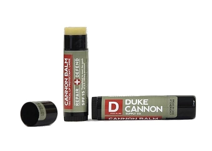 Duke Cannon Supply Co. - Tactical Lip Protectant Balm, Fresh Mint (3 Pack of 0.56 oz) Superior Performance Lip Protection Balm for Hard Working Men - Fresh Mint-Velvo Beauty