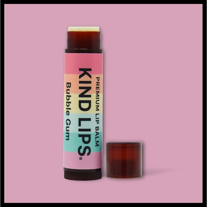 Kind Lips Lip Balm - Nourishing Organic Lip Care for Silky Smooth and Cracked Lips - BubbleGum Flavor Chap Stick and Lip Moisturizer - 100% Natural Ingredients - 0.15oz (Pack of 1)-Velvo Beauty