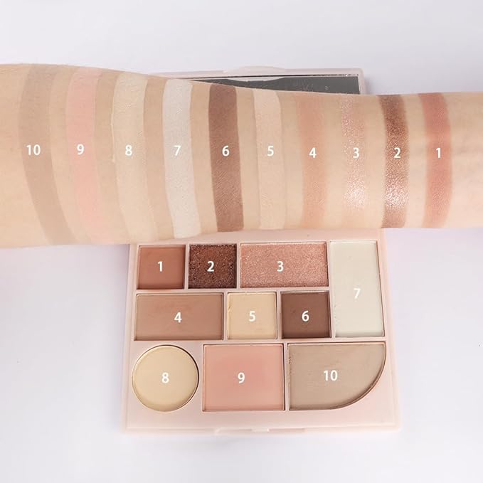 Shimmer Matte Eyeshadow Palette.Longwearing Highly Pigmented Natural Beige Gold Glitter Powder Palet.Matt Shiny Eye Makeup paleta de sombras.02#-Velvo Beauty