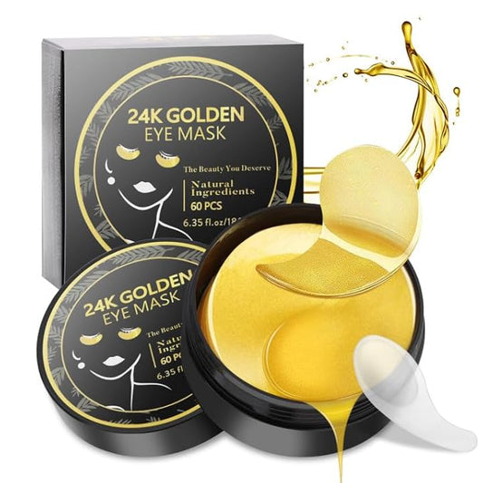 Under Eye Patches, Gold Eye Masks for Dark Circles and Puffiness Anti-Wrinkle Moisturizing Anti-Aging Under Eye Bags Skin Care Treatment Pads Revitalizes & Tightens Eye Area(60PCS)-Velvo Beauty