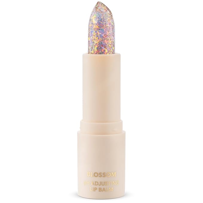 Blossom pH Adjusting Shimmering Lip Balm Moisturizing Glitter Sparkle Lip Balm, 0.12oz./3.5g, Moonstone-Velvo Beauty