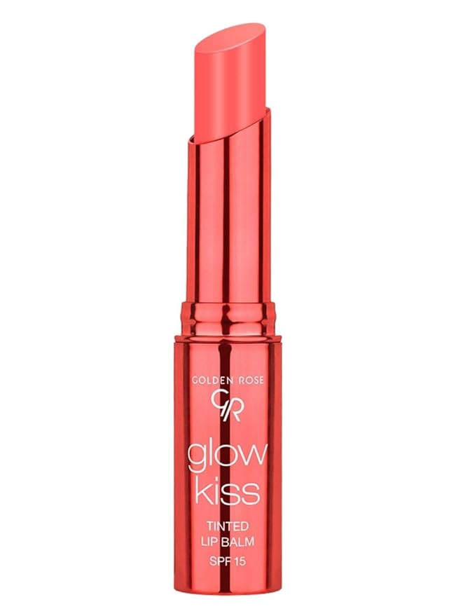 Golden Rose Cosmetics Glow Kiss Tinted Lip Balm with SPF15, Vegan Formula (Peach Shake)-Velvo Beauty
