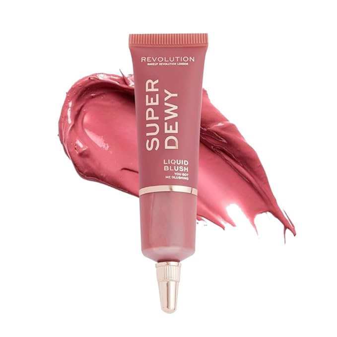 Revolution Beauty, Superdewy Liquid Blush, Richly Pigmented & Buildable, Blendable Formula, You Got Me Blushing, 0.5 Fl. Oz.-Velvo Beauty