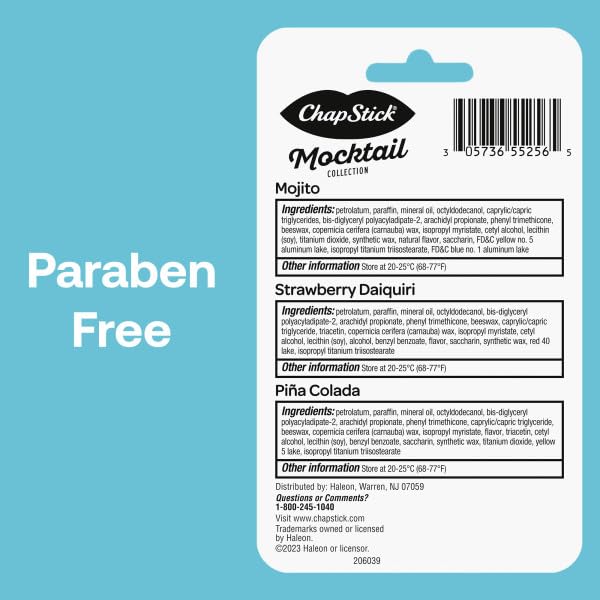 ChapStick Bulk Lip Balm Mocktail Collection, Lip Care Tubes, 0.45 oz, 216ct case-Velvo Beauty