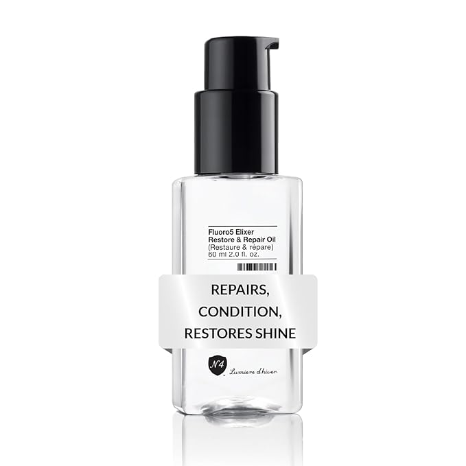 Number 4 Hair Oil, Fluoro5 Elixir Restore & Repair, Anti Frizz Serum for Damaged Hair, 2.0 oz – N4 Hair Care-Velvo Beauty