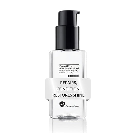 Number 4 Hair Oil, Fluoro5 Elixir Restore & Repair, Anti Frizz Serum for Damaged Hair, 2.0 oz – N4 Hair Care-Velvo Beauty