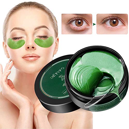 60Pcs Gel Crystal Collagen Eye Pads, Under Eye Mask for Moisturizing,Fine Lines, Dark Circles& Puffy Eyes Under Eye Patches (Green(Canned)-Velvo Beauty
