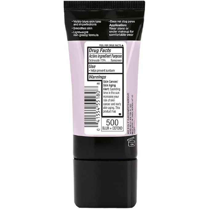 Maybelline New York Facestudio Master Prime Primer Makeup, Blur+ Defend, 1 fl. oz.-Velvo Beauty
