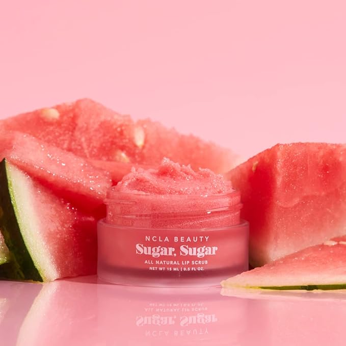 NCLA - Natural Sugar, Sugar Lip Scrub | Vegan, Cruelty-Free, Clean Skincare (Watermelon)-Velvo Beauty