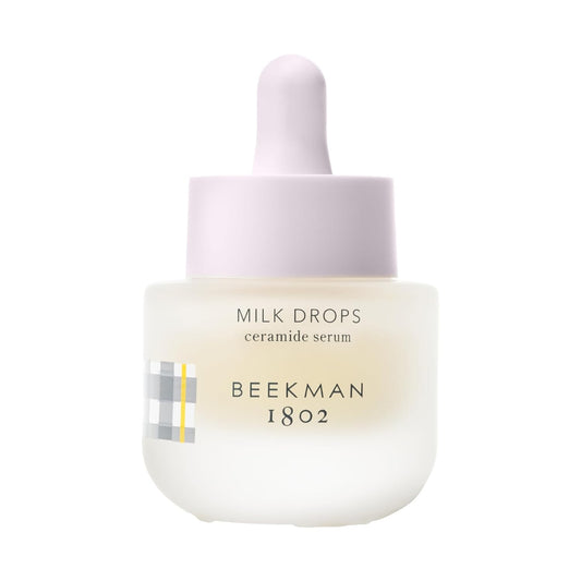 Beekman 1802 Milk Drops Ceramide Facial Serum - Squalane Oil, Hyaluronic Acid & Goat Milk Face Moisturizer - Boosts Skin Radiance & Hydrates Deeply - Fragrance Free - For Oily/Acne Prone Skin-Velvo Beauty